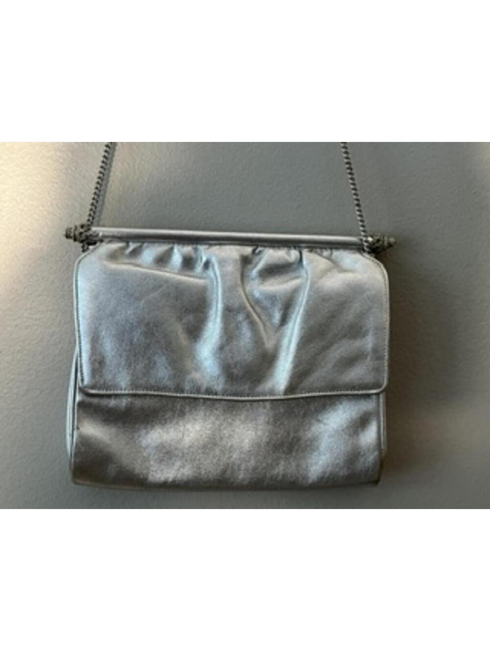 Vintage Saks Fifth Avenue Silver Metallic Chain Strap Evening Bag